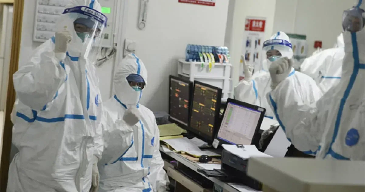 NBC News social preview showing a hospital in Wuhan, China