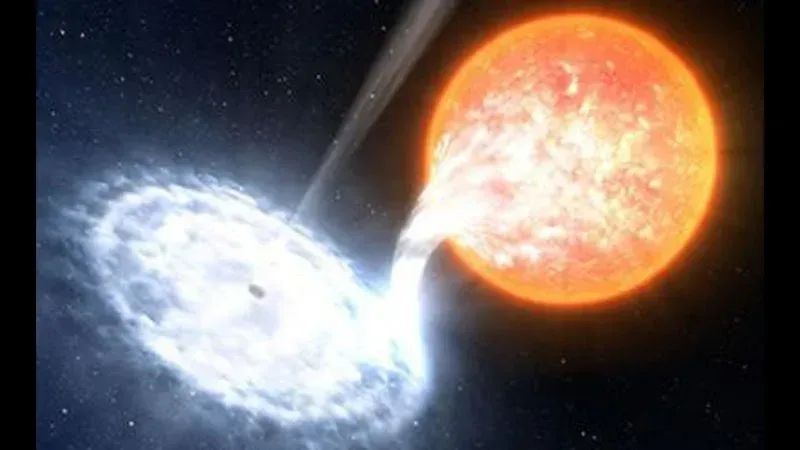 Artist rendering of a black hole feeding on a star
