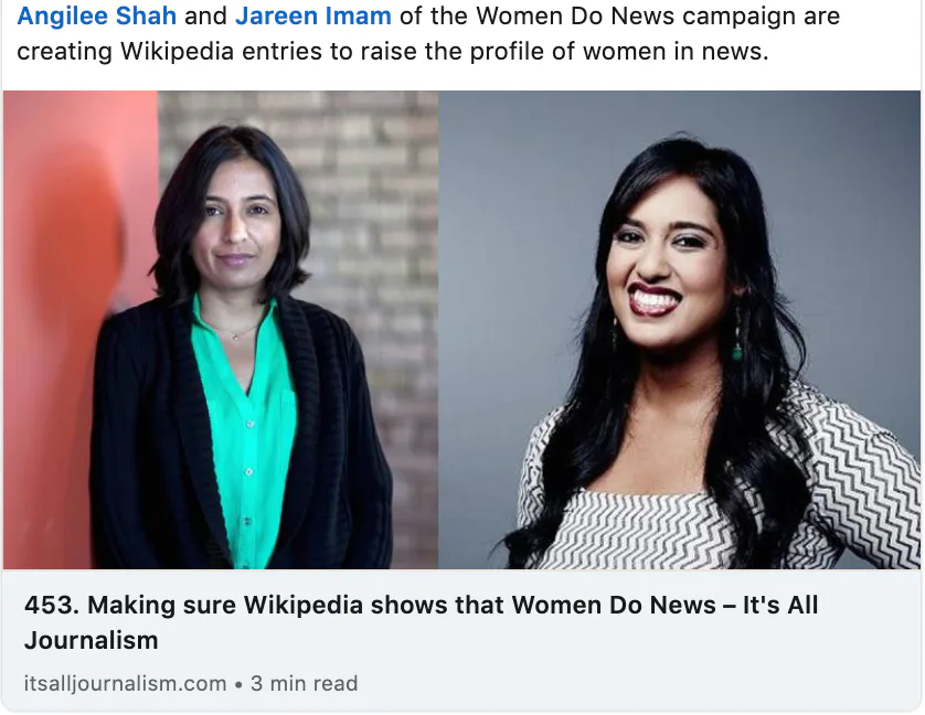 It’s All Journalism social card featuring Women Do News founders Angilee Shah and Jareen Imam