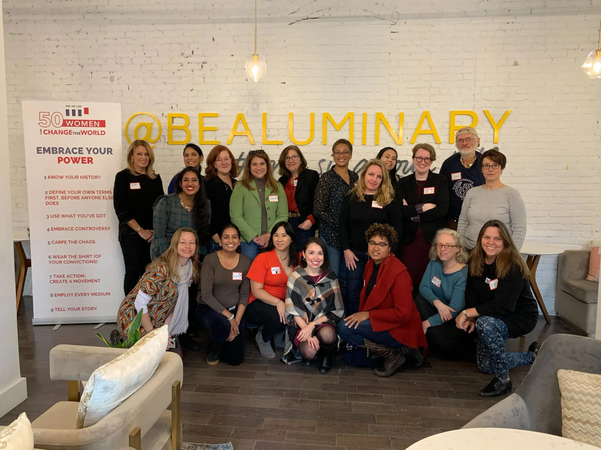 Jareen Imam with Women Do News participants at a Take the Lead event