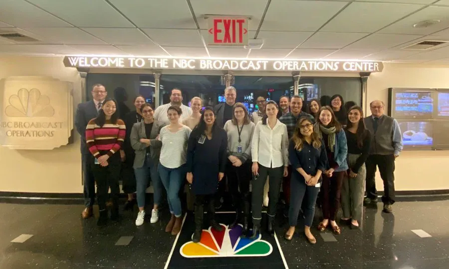 Jareen Imam with NBC News colleagues at a training event